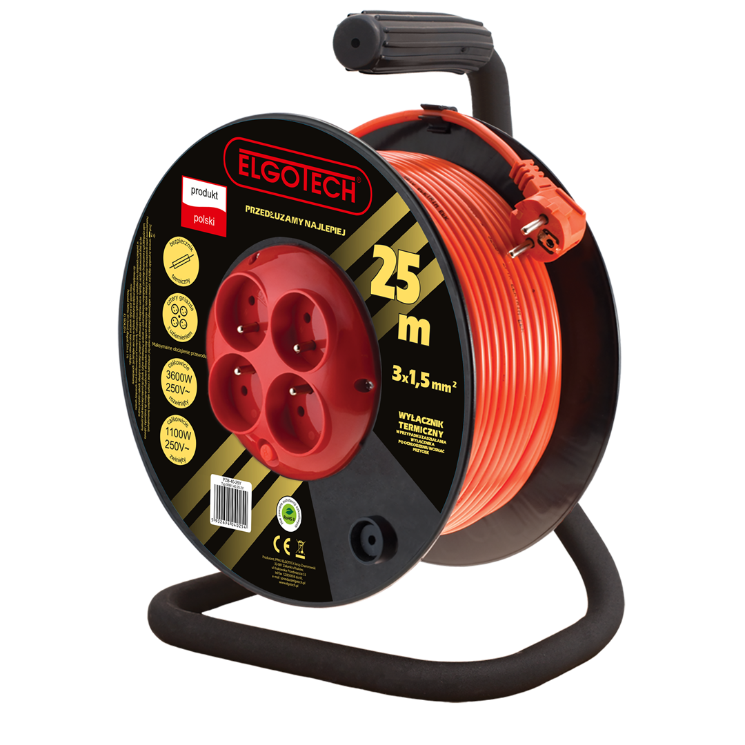 ELGOTECH PZB-40-25Y przedłużacz bębnowy 4gn 25m