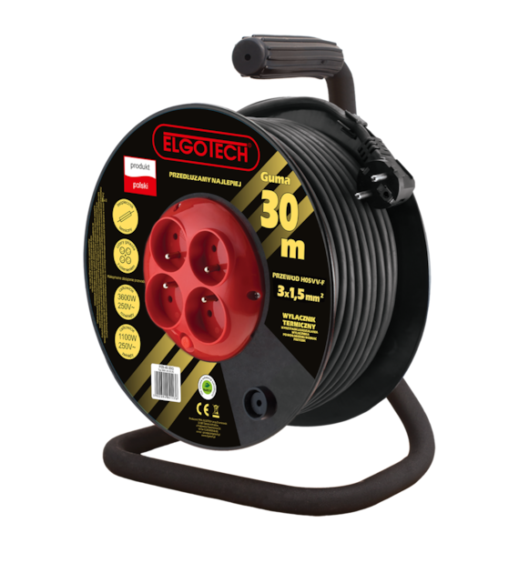 ELGOTECH PZB-40-30G przedłużacz bębnowy 4gn 30m
