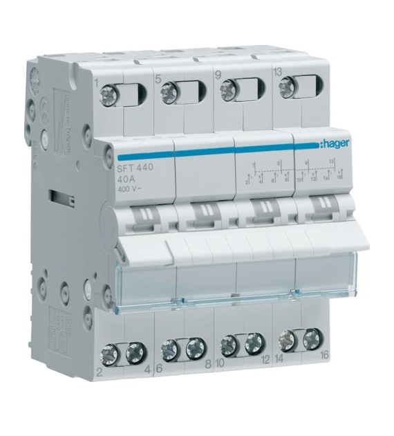HAGER SFT440 przełacznik modułowy I-0-II 4P 40A