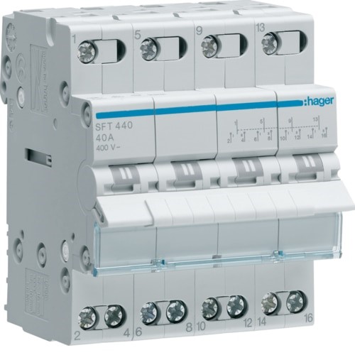 HAGER SFT440 przełacznik modułowy I-0-II 4P 40A