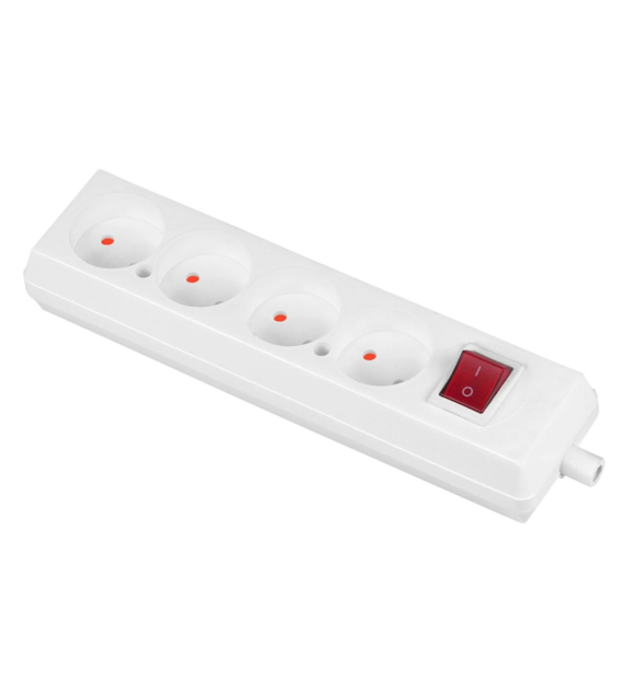 PLASTROL GN-460WS gniazdo 4x2p b/u + wył BIAŁY
