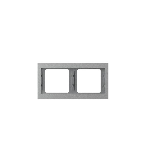 HAGER BERKER K1 ramka x2 ALUMINIUM MAT 13637024