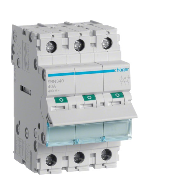 HAGER SBN340 rozłącznik izolacyjny 3P 40A 400V AC