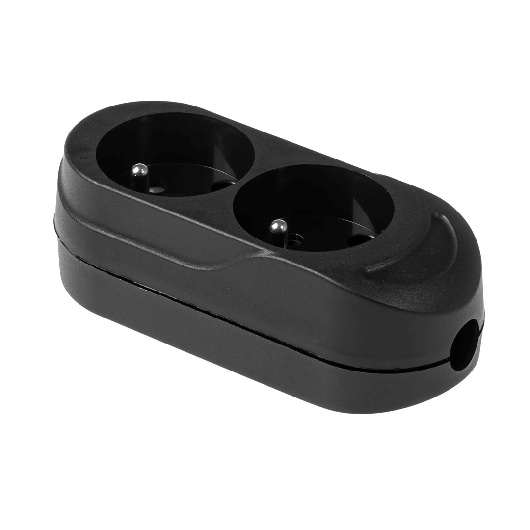 PLASTROL GN-270 gniazdo 2x2p z/u CZARNY