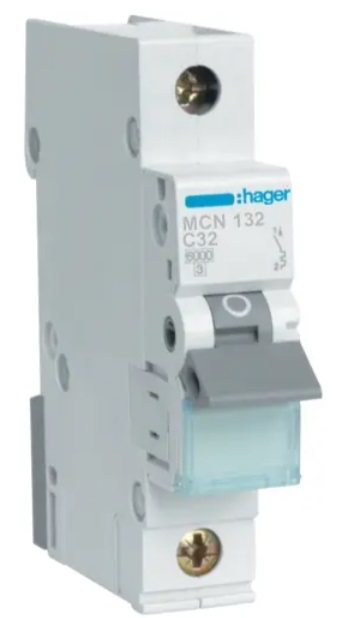 HAGER MCN132E wyłącznik nadprądowy 1P C32A 6kA AC