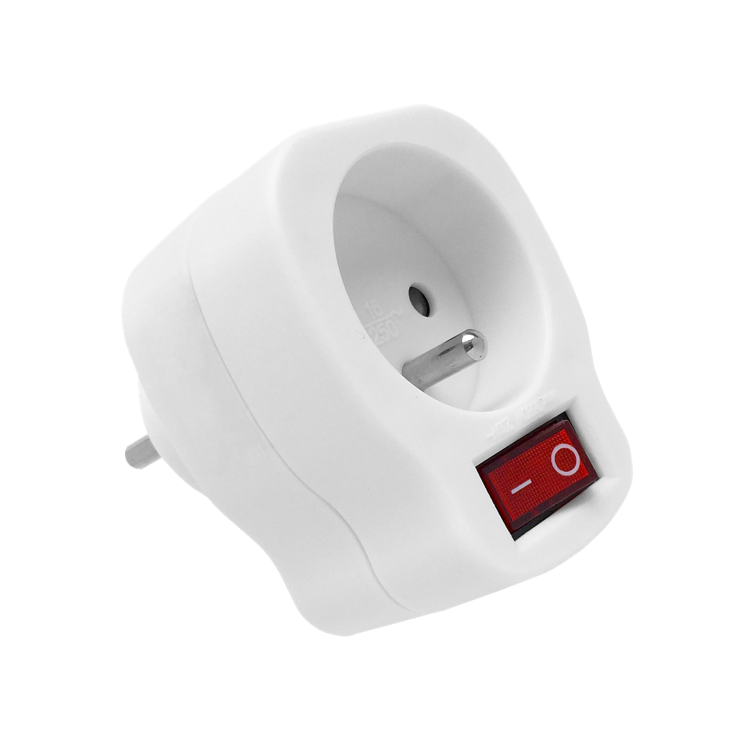 ELGOTECH RC-10W rozgałęźnik 1gn z/u wyłącznik BIAŁ
