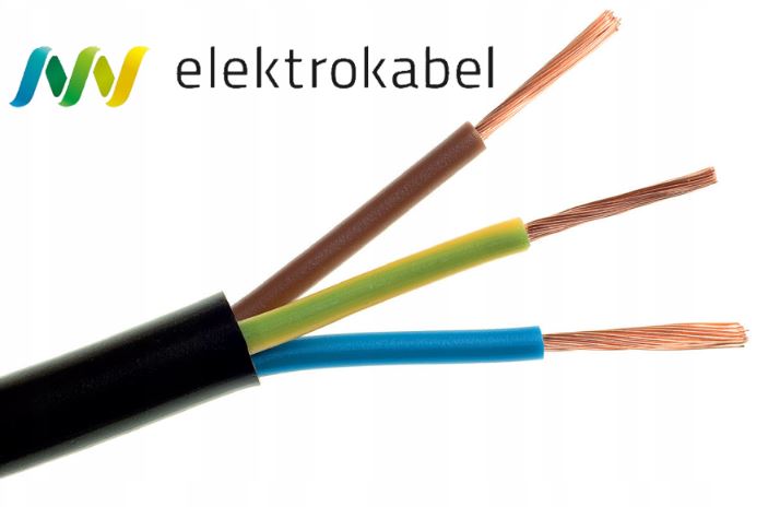 ELEKTROKABEL przewód OWżo 3x4 H05RR-F 100m