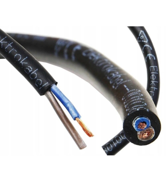ELEKTROKABEL przewód OW 2x1,5 H05RR-F 100m