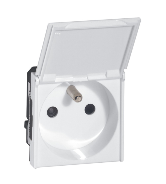 LEGRAND MOSAIC BIAŁY gniazdo x1 z/u z klapką