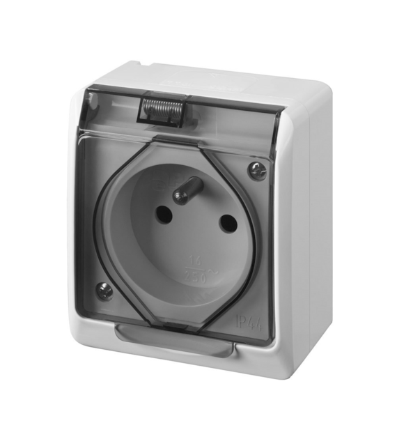 NASIELSK HERMES IP44 DYMNY GNT-2P+Z gniazdo x1
