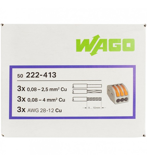 WAGO 222-413 złączka 3x4 op. 50szt