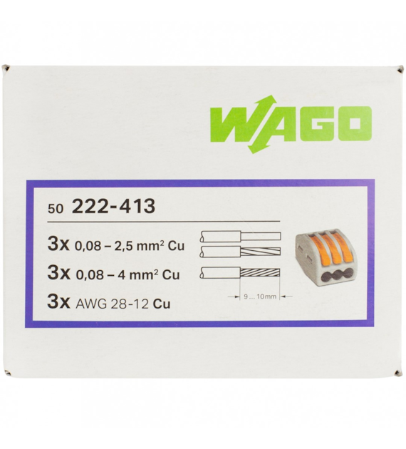 WAGO 222-413 złączka 3x4 op. 50szt