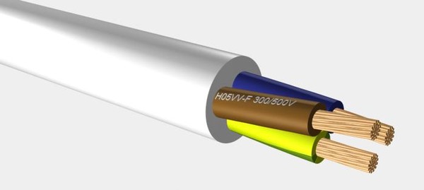 ZAMEL H05VV-F przewód OWY 4x0.75 biały 100m