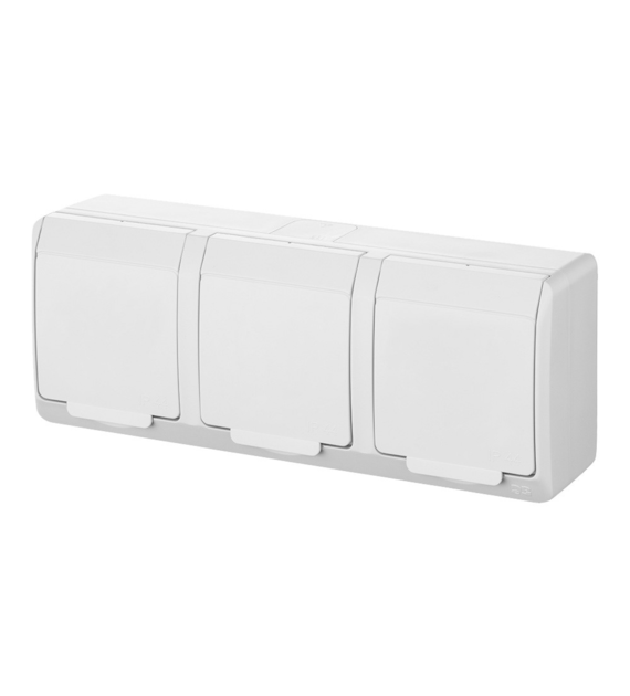 NASIELSK HERMES IP44 BIAŁY GNT-3x2P+Z gniazdo x3