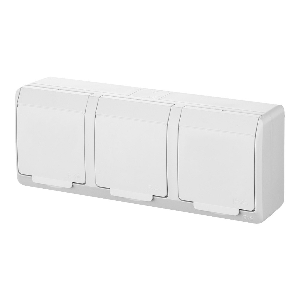 NASIELSK HERMES IP44 BIAŁY GNT-3x2P+Z gniazdo x3