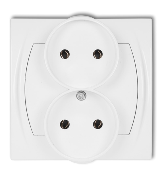 KARLIK LOGO BIAŁY LGPR-2 gniazdo x2 b/u