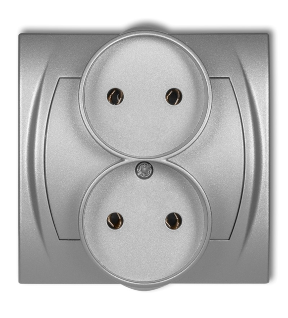 KARLIK LOGO SREBRNY 7LGPR-2 gniazdo x2 b/u