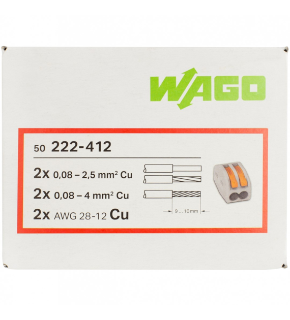 WAGO 222-412 złączka 2x4 op. 50szt