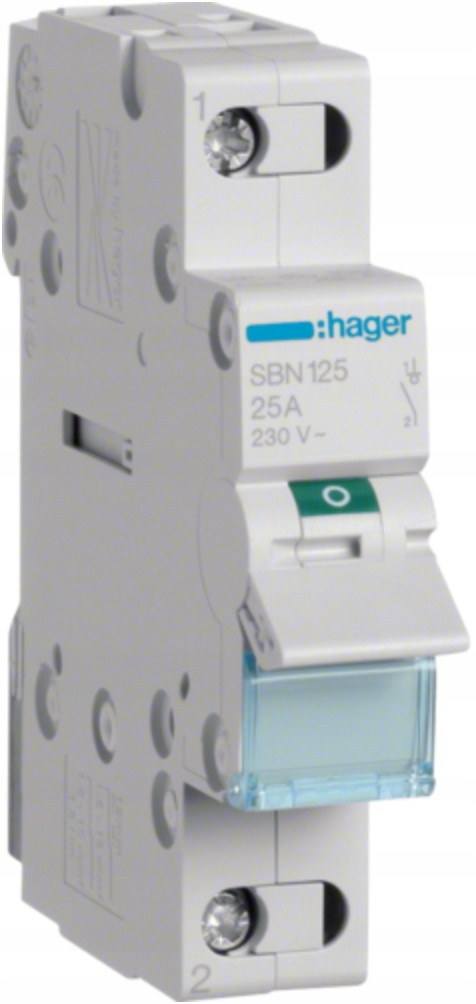 HAGER SBN125 rozłącznik izolacyjny 1P 25A 230V AC