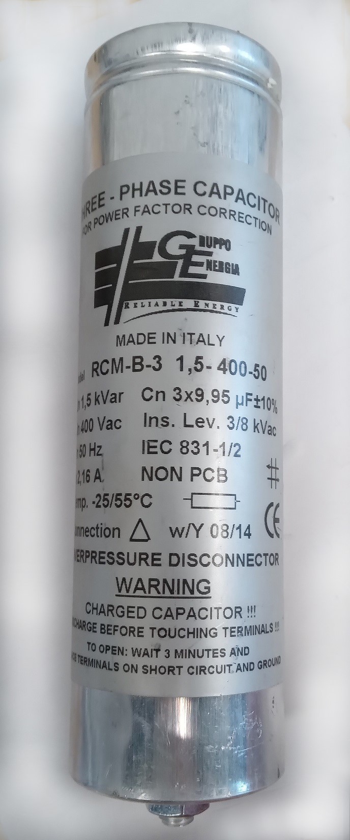 GRUPPOENERGIA RCM-B-3 1,5-400 kondensator 1,5 kVar