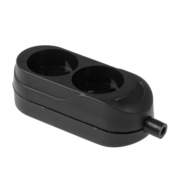 PLASTROL GN-260 gniazdo 2x2p b/u CZARNY