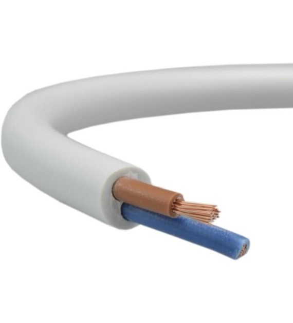 ELEKTROKABEL przewód OMY 2x0,5 biały 100m