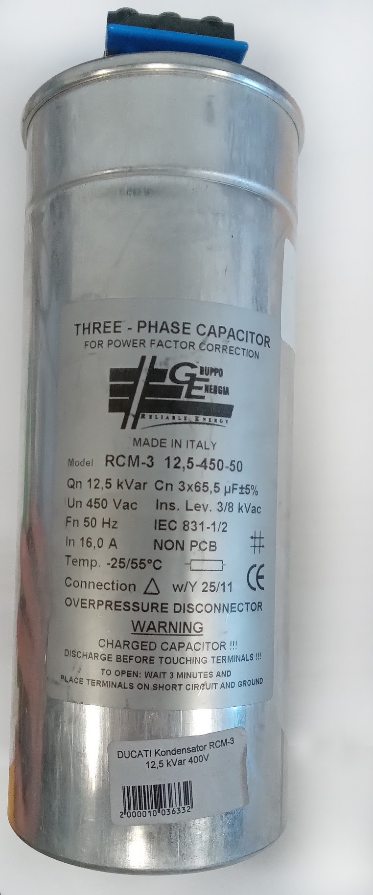 GRUPPOENERGIA RCM-3 12,5-450 kondensator 12,5kVar