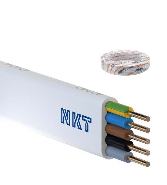 NKT przewód YDYpżo 450/750 5x1,5 biały 100m