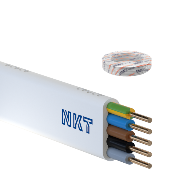 NKT przewód YDYpżo 450/750 5x1,5 biały 100m