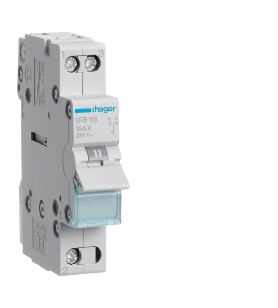 HAGER SFB116 przełącznik instalacyjny l-0-ll 1P