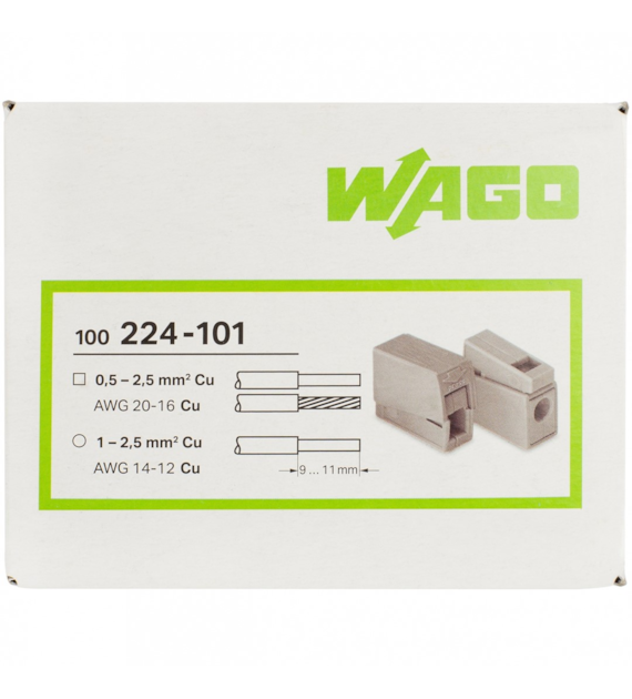 WAGO 224-101 złączka oświetleniowa 2x2,5 op 100szt