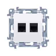 SIMON 10 BIAŁY C52.01/11 gniazdo komputer x2 RJ45