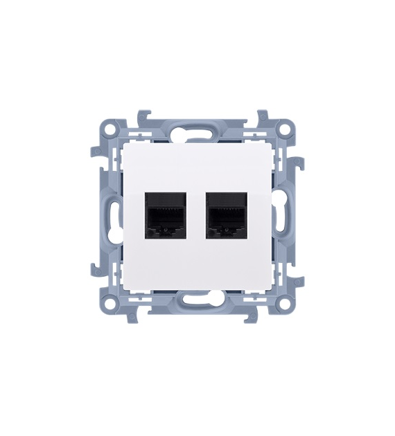 SIMON 10 BIAŁY C52.01/11 gniazdo komputer x2 RJ45