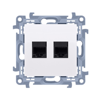 SIMON 10 BIAŁY C52.01/11 gniazdo komputer x2 RJ45