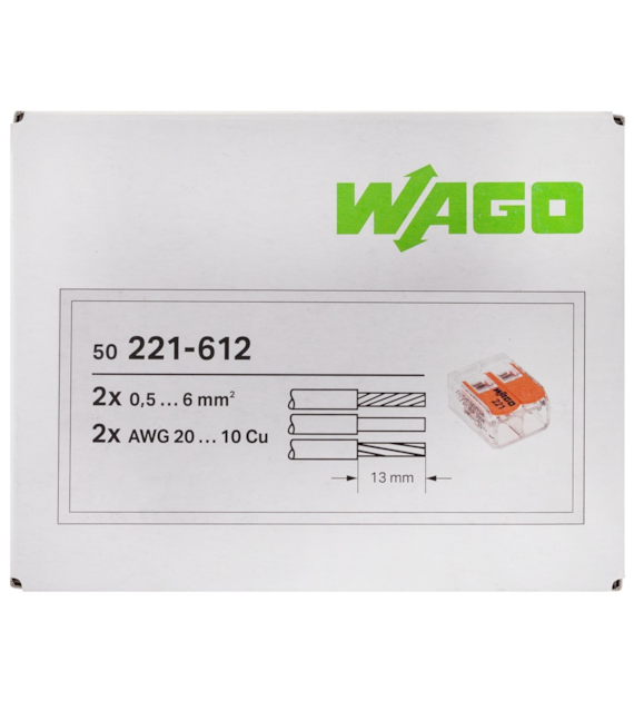 WAGO 221-612 złączka 2x6 op. 50szt