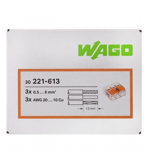 WAGO 221-613 złączka 3x6 op. 30szt