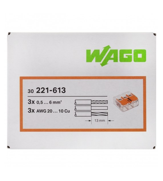 WAGO 221-613 złączka 3x6 op. 30szt