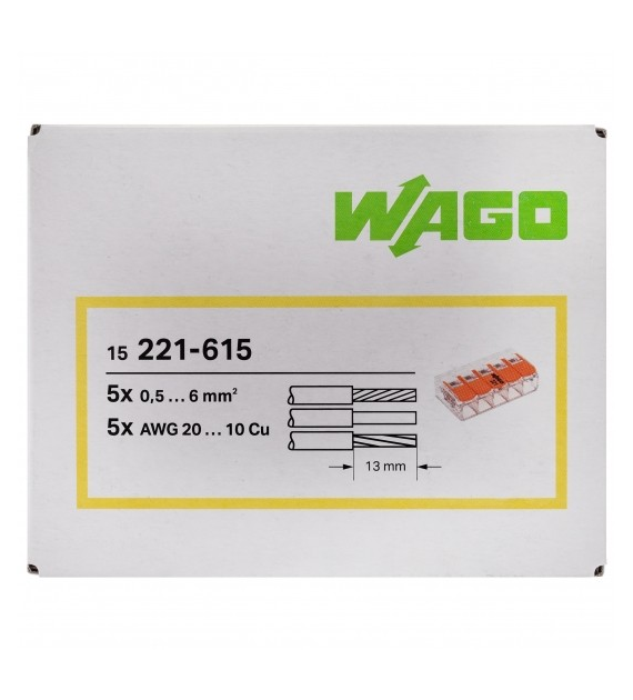 WAGO 221-615 złączka 5x6 op. 15szt