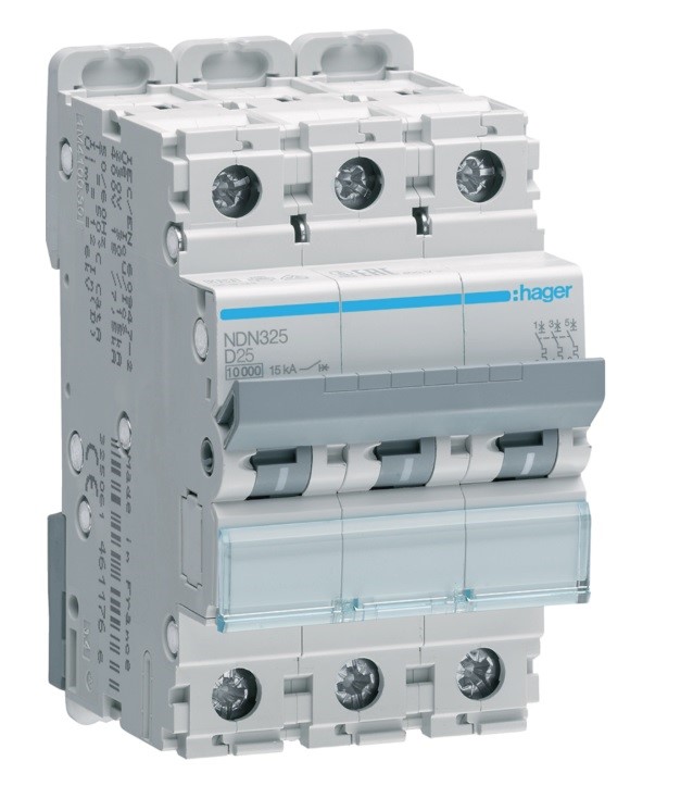 HAGER NDN325 wyłącznik nadprądowy 3P D25 AC