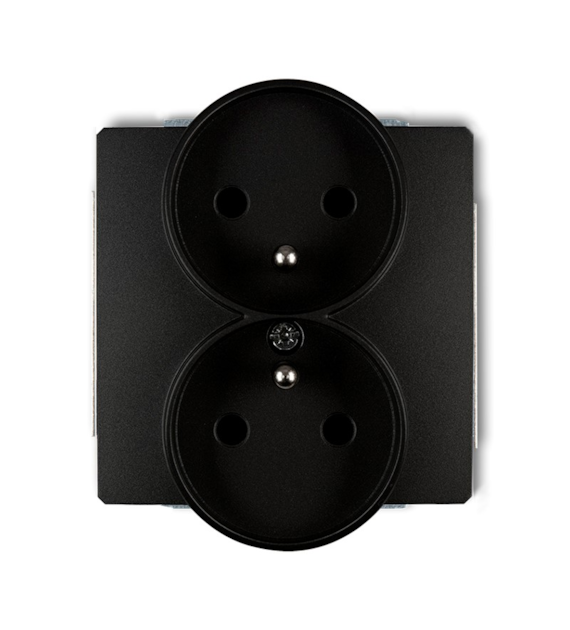 KARLIK DECO SOFT CZARNY 12DGPRSO-2z gniazdo x2 z/u