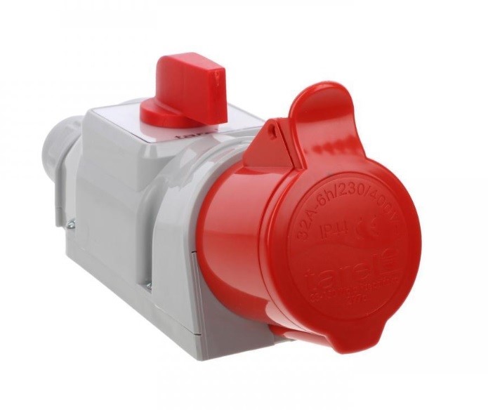 TAREL zestaw gniazdo stałe 5x32 z przełącz. 0-1