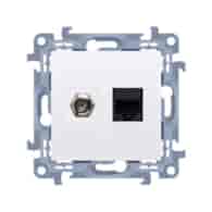 SIMON 10 BIAŁY CASFRJ455.01/11 gniazdo ant F+RJ45