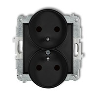 KARLIK MINI CZARNY 12MGPR-2zp gniazdo x2 z/u