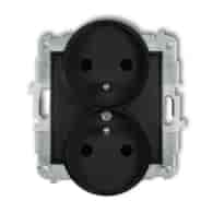 KARLIK MINI CZARNY 12MGPR-2zp gniazdo x2 z/u