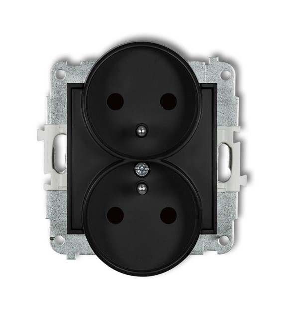 KARLIK MINI CZARNY 12MGPR-2zp gniazdo x2 z/u