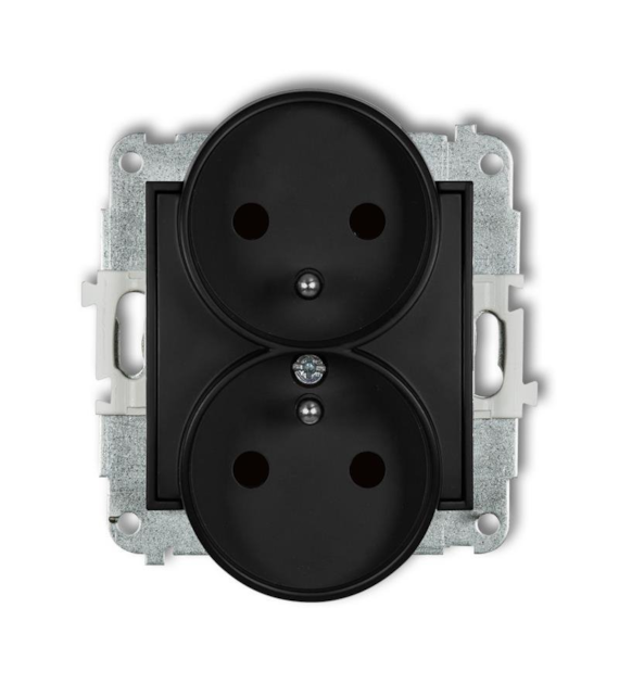 KARLIK MINI CZARNY 12MGPR-2zp gniazdo x2 z/u