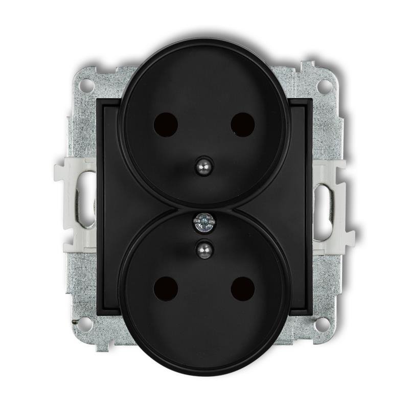 KARLIK MINI CZARNY 12MGPR-2zp gniazdo x2 z/u