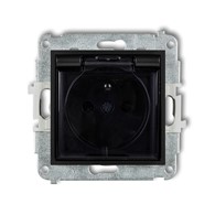 KARLIK MINI CZARNY 12MGPB-1zdp gniazdo x1 z/u bryz