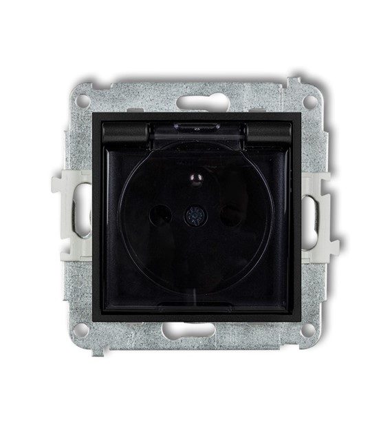 KARLIK MINI CZARNY 12MGPB-1zdp gniazdo x1 z/u bryz