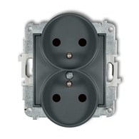 KARLIK MINI GRAFIT MAT 28MGPR-2zp gniazdo x2 z/u